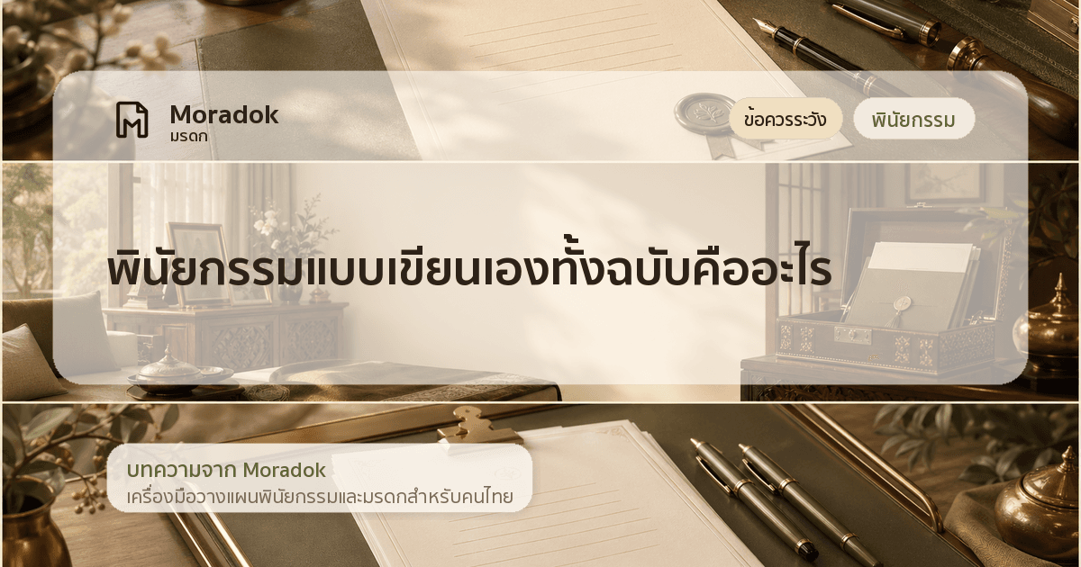 ภาพประกอบบทความพินัยกรรมแบบเขียนเองทั้งฉบับคืออะไร