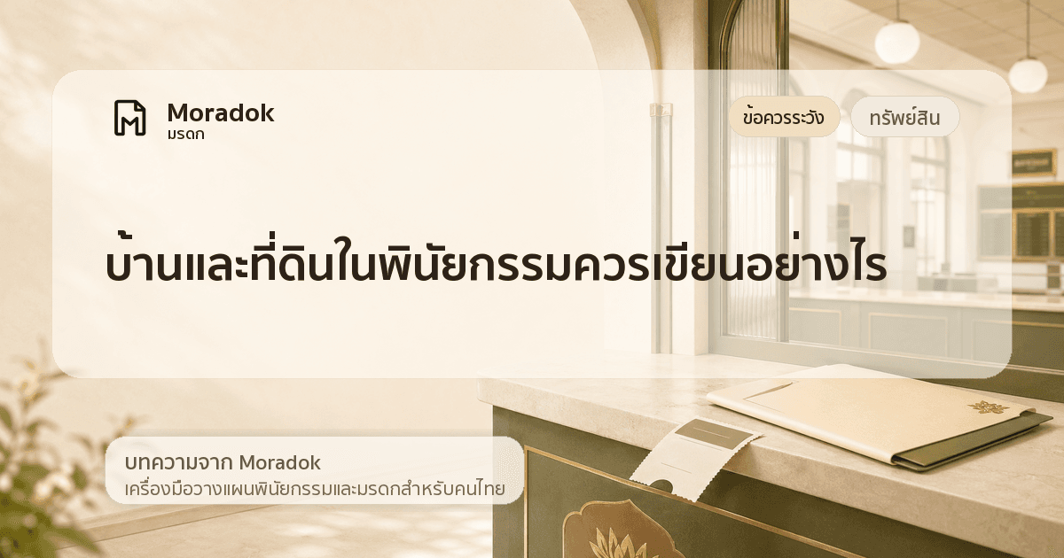 ภาพประกอบบทความบ้านและที่ดินในพินัยกรรมควรเขียนอย่างไร
